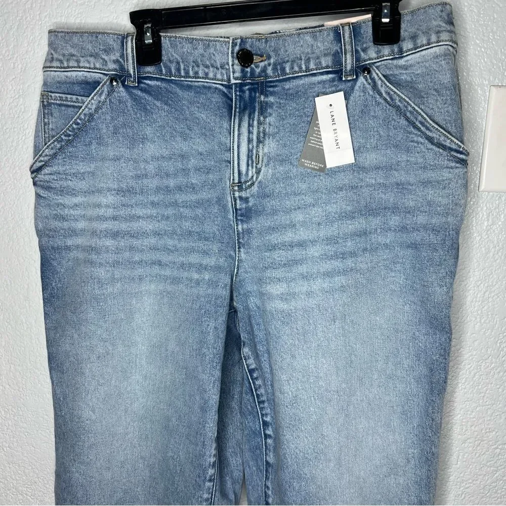 New! Lane Bryant Boyfriend Capri Mid-Rise Light Blue Women’s Plus Jeans Sz 16
